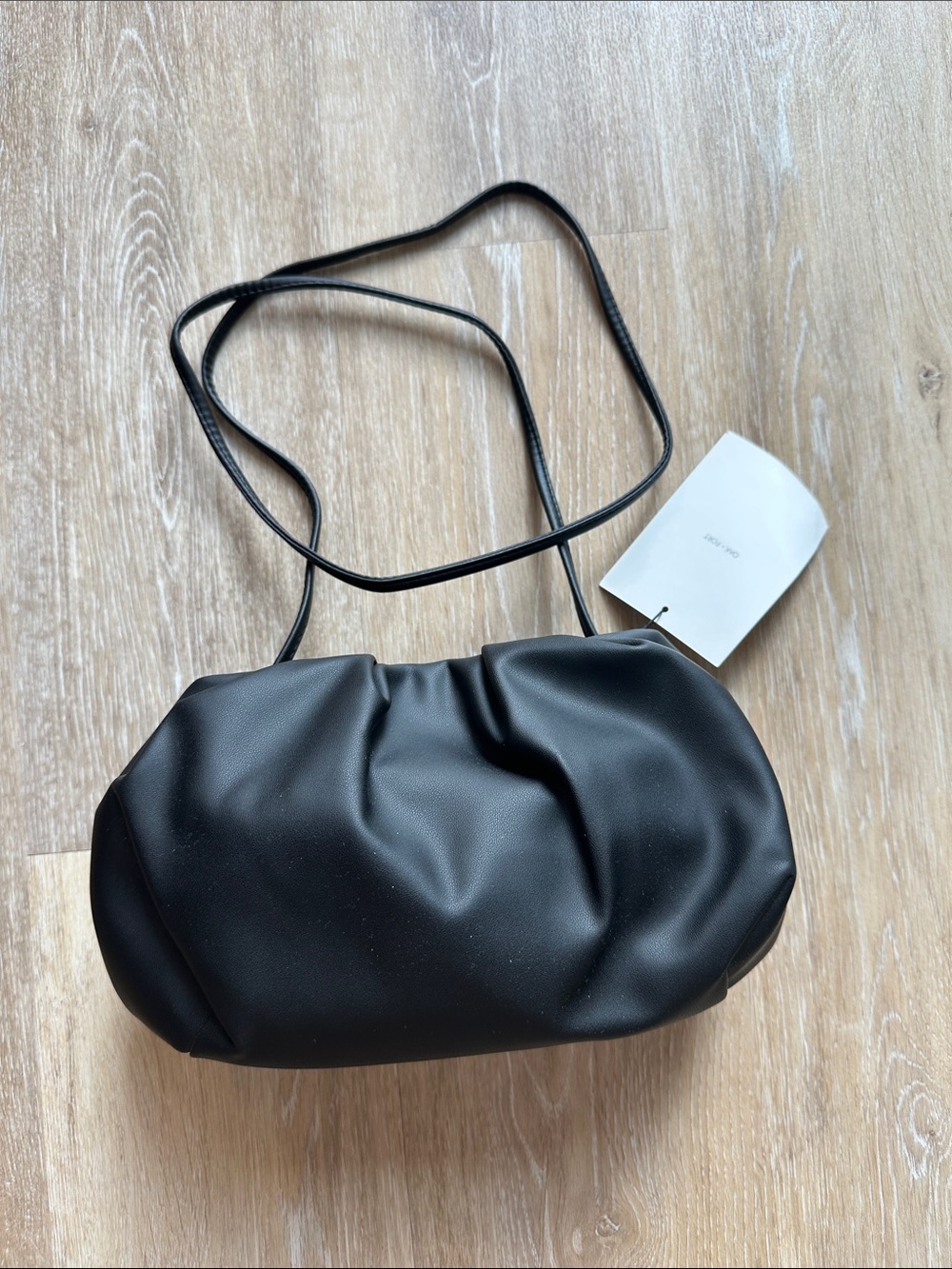 OAK + FORT Black Gathered Shoulder Pouch